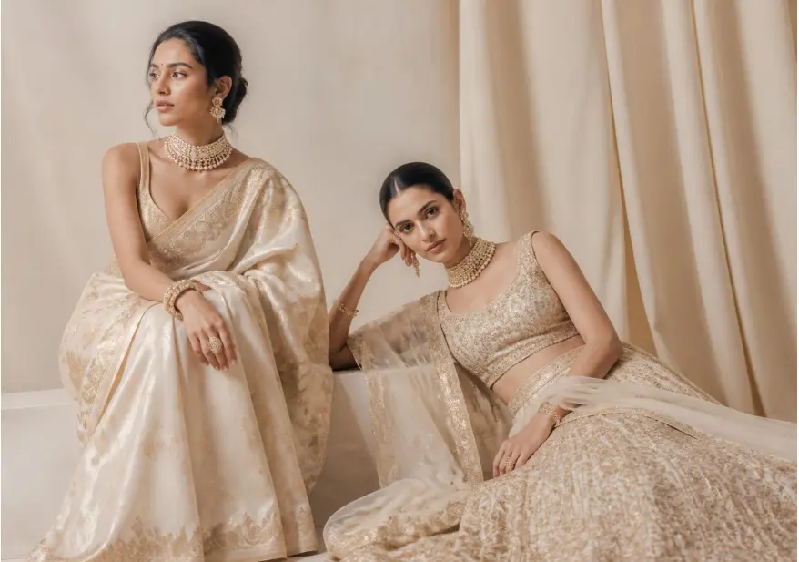 Ivory Zari Designer Saree